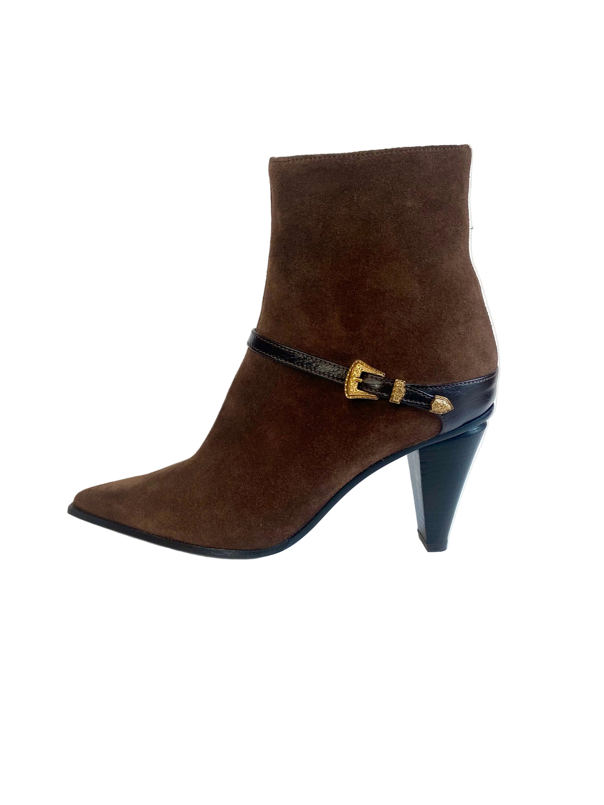 Stivaletto Lonigro in camoscio marrone con fibbia LYMA