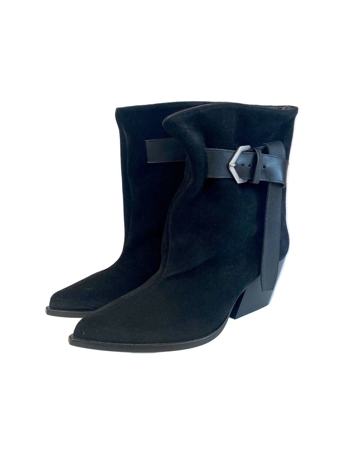Stivaletto Elena Iachi camoscio nero con fibbia E4494B