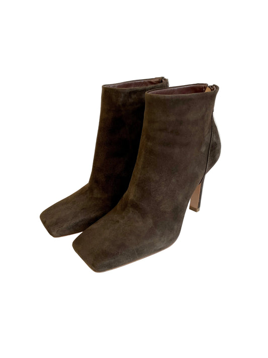 Stivaletto punta quadrata Lonigro camoscio moro 7366