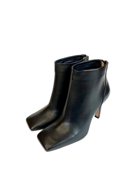 Stivaletto punta quadrata Lonigro pelle nera 7366