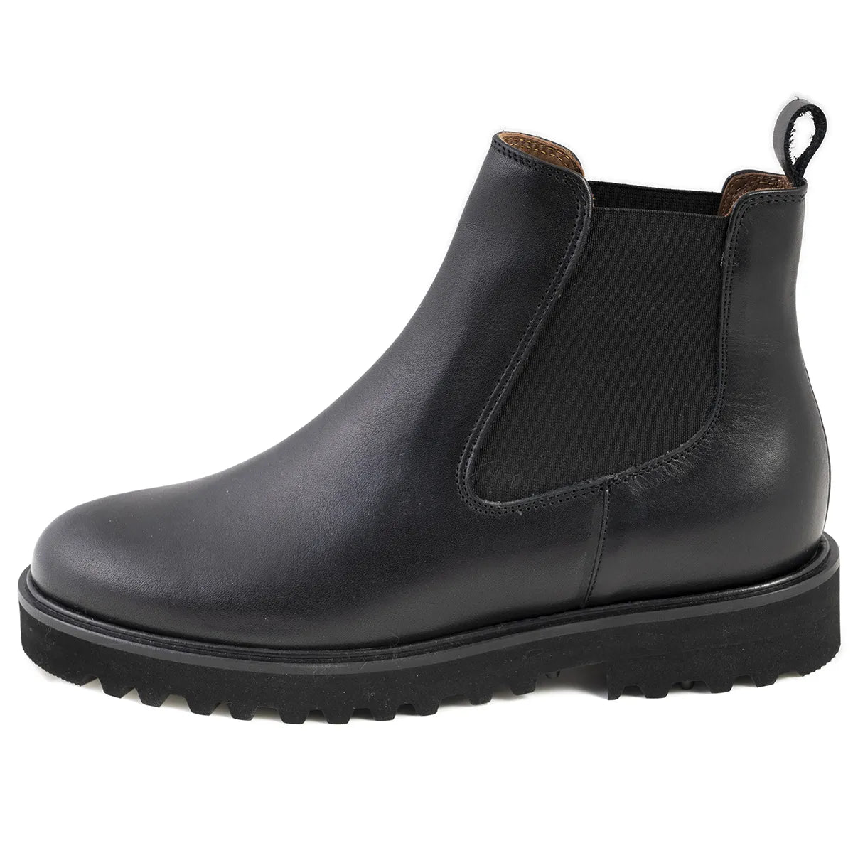 Stivaletto Lonigro pelle nera  elastici laterali