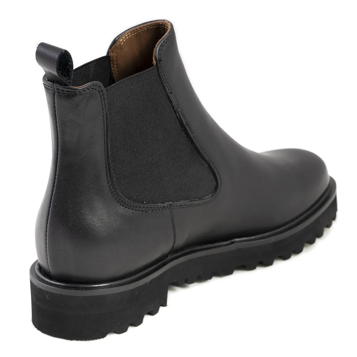 Stivaletto Lonigro pelle nera  elastici laterali