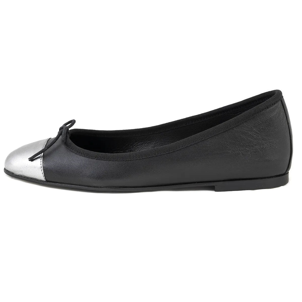 Ballerina Lonigro nappa nera punta acciaio zeppa 30mm